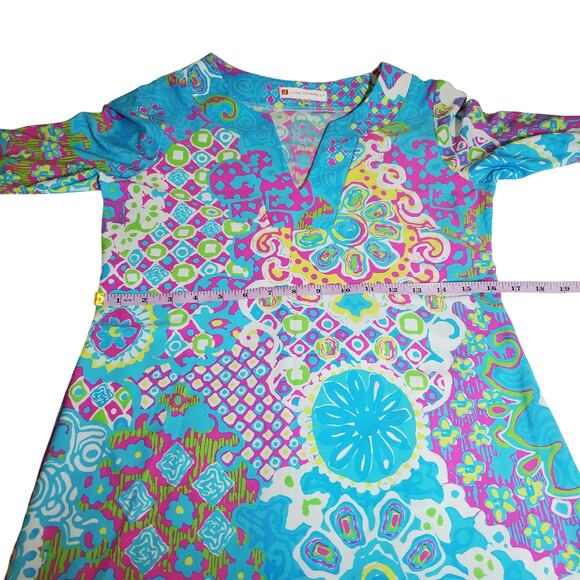Jude Connally Colorful Printed Medallion Dress 3/4 Sleeves Women's Size Small - Picture 11 of 13